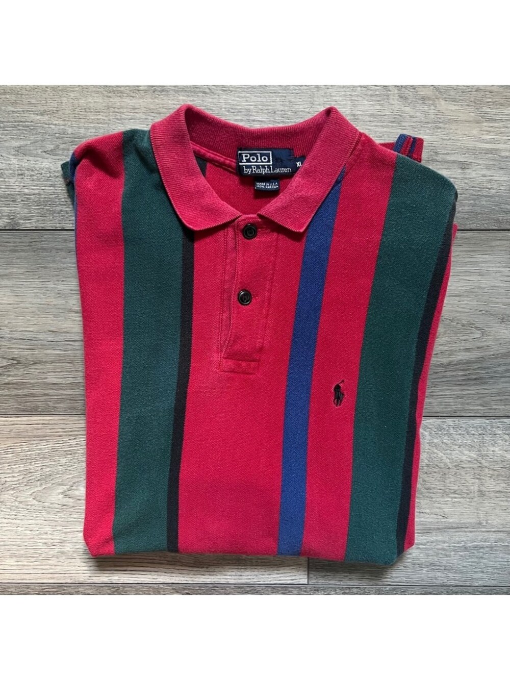 Vintage Polo Ralph Lauren Men's XL Polo Striped Short Sleeve Shirt Color Block